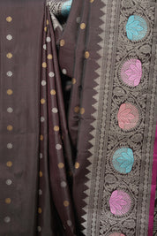Dark Brown Gadwal Silk Saree - SRDBGSS609