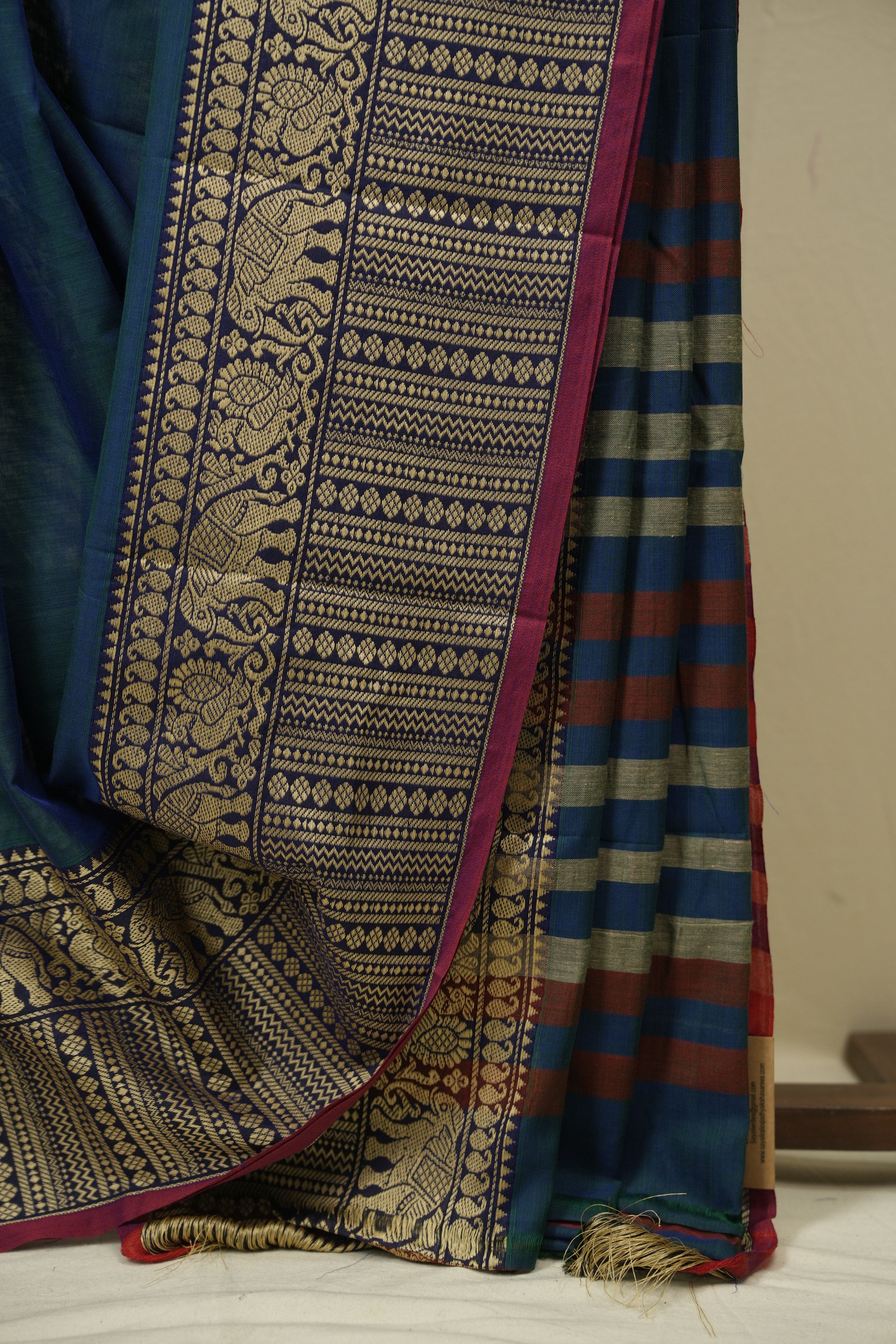 Peacock Green Narayan Peth Cotton Saree - SRPGNPCS95