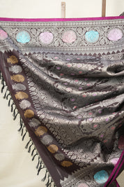 Dark Brown Gadwal Silk Saree - SRDBGSS609