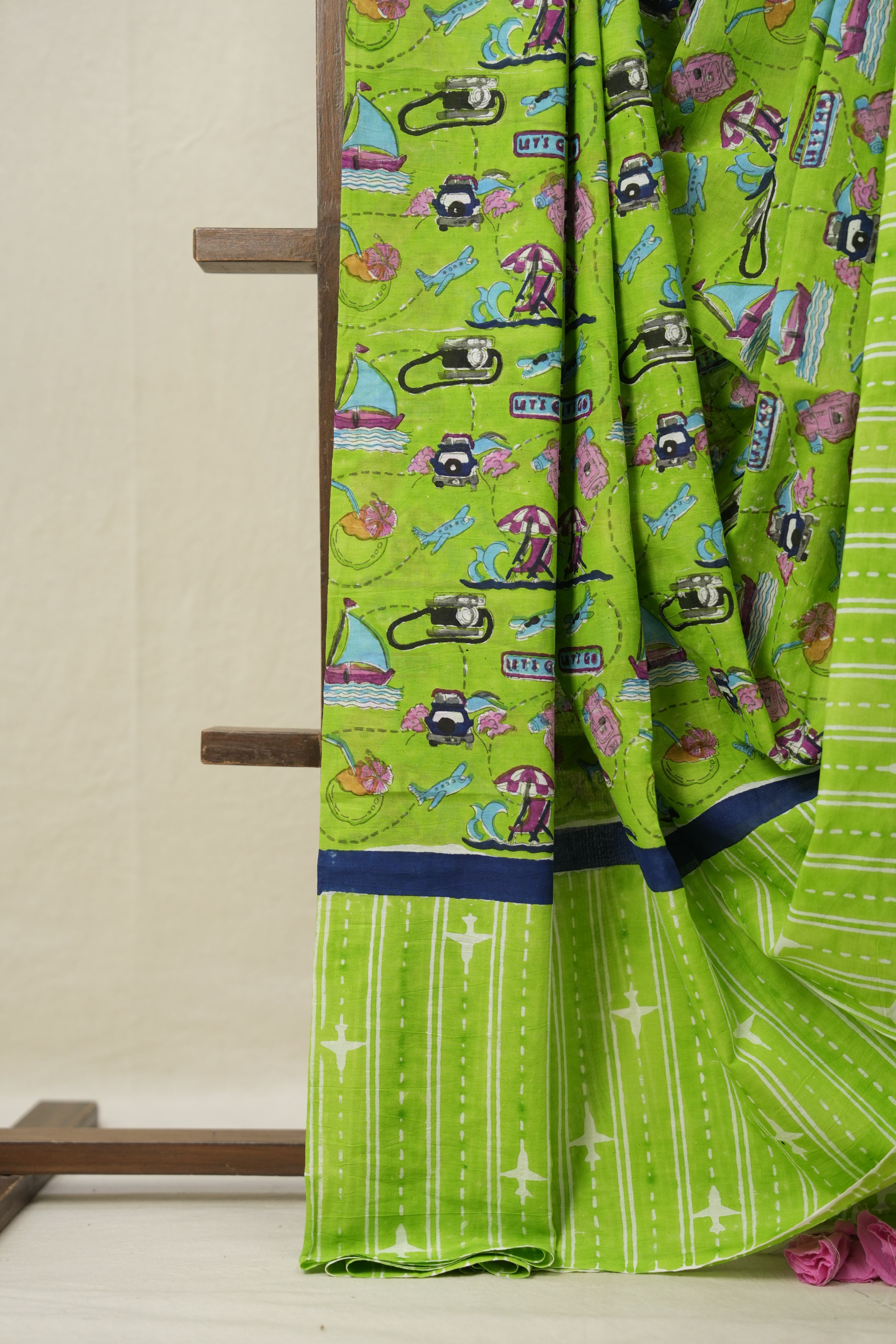Parrot Green HBP Signature Cotton Saree - SRPGSCS10
