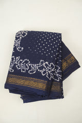 Indigo Sungudi Cotton Saree - SRISCS302