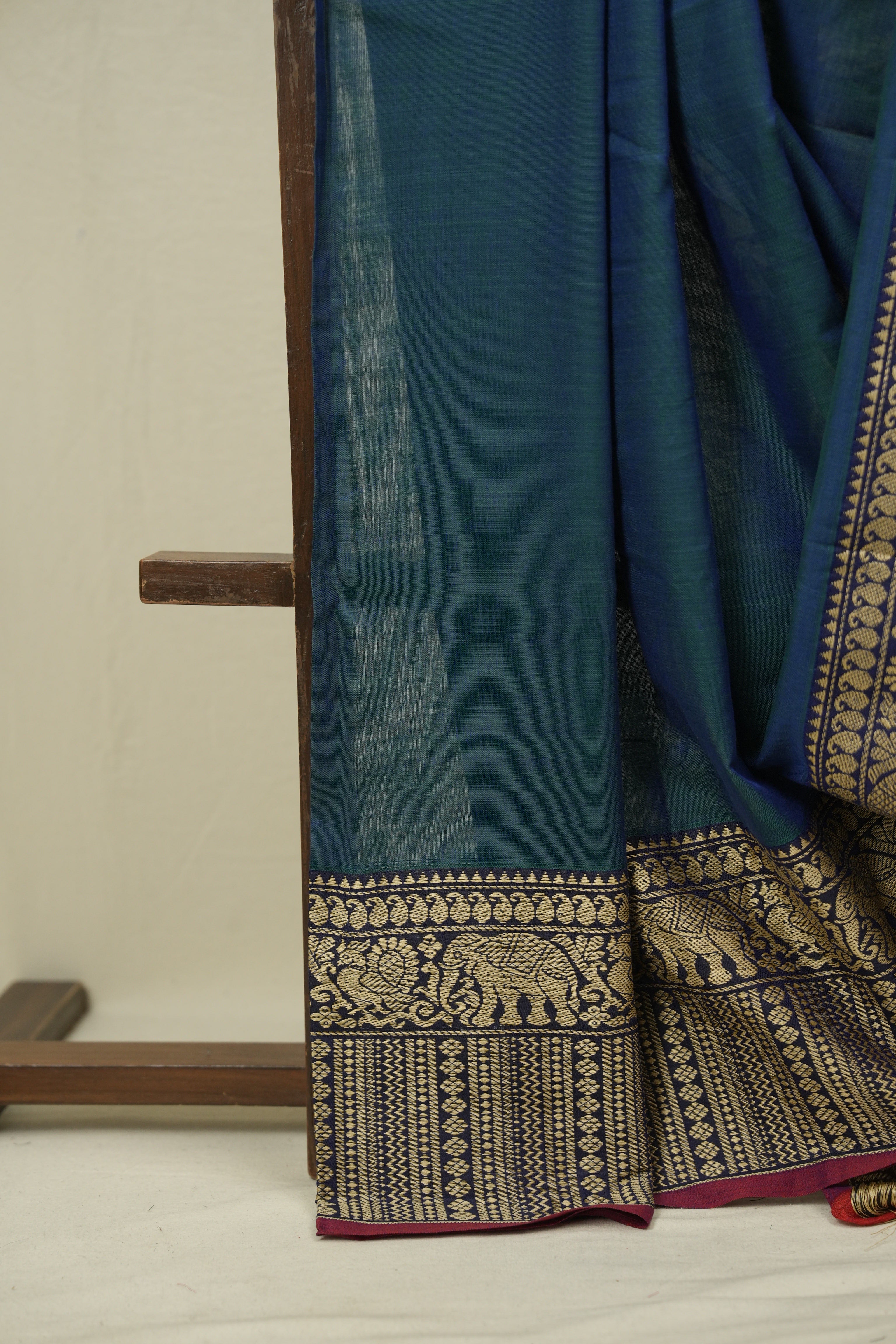 Peacock Green Narayan Peth Cotton Saree - SRPGNPCS95