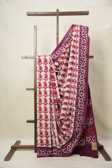 Off White HBP Cotton Saree - SROWCS2974