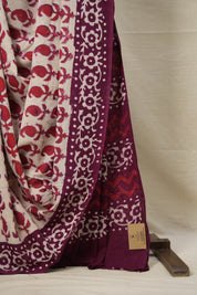 Off White HBP Cotton Saree - SROWCS2974