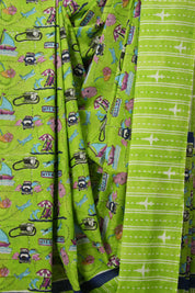 Parrot Green HBP Signature Cotton Saree - SRPGSCS10
