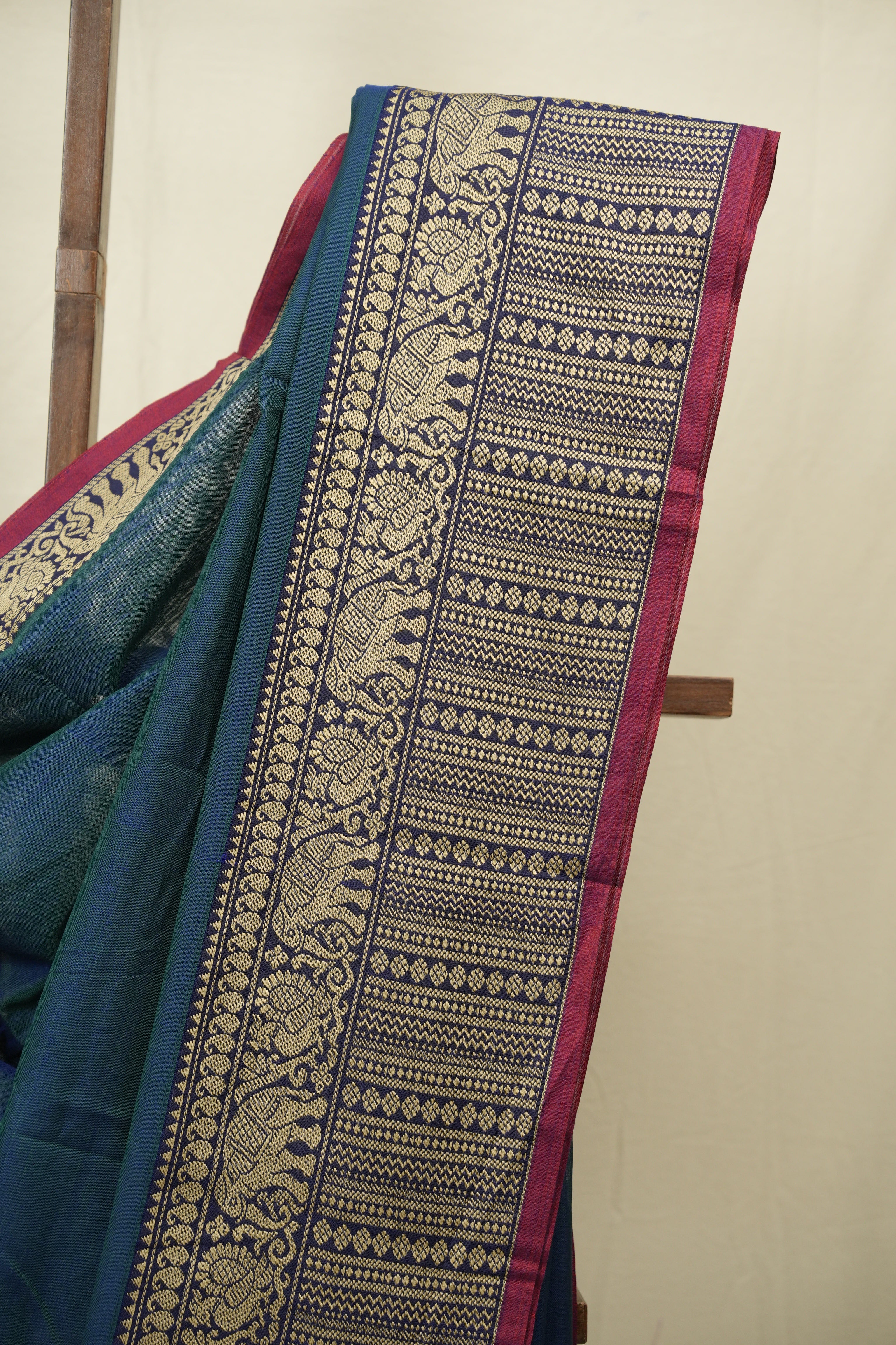 Peacock Green Narayan Peth Cotton Saree - SRPGNPCS95