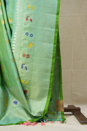 Two Tone Green Gadwal Silk Saree - SRTTGGSS611