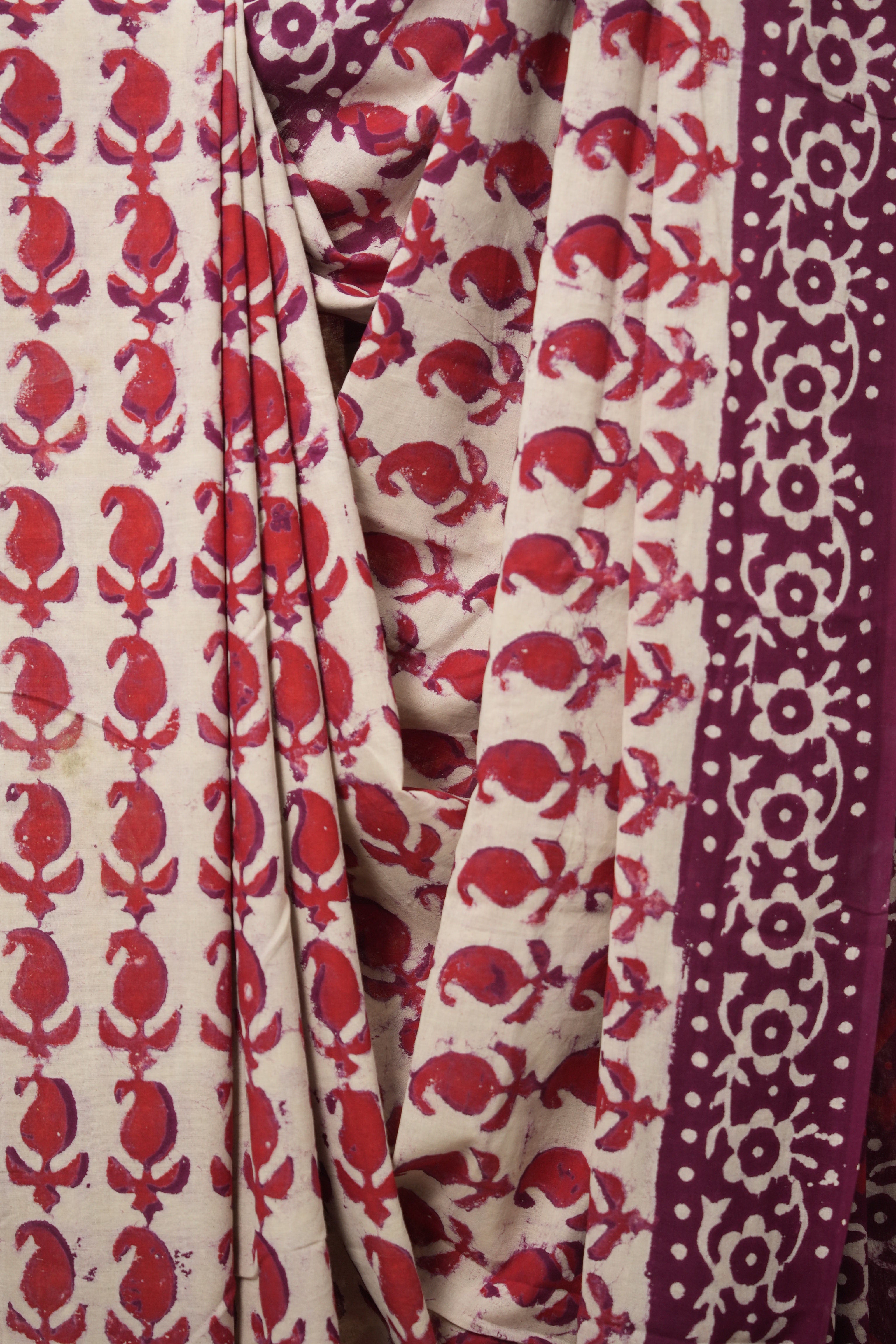 Off White HBP Cotton Saree - SROWCS2974