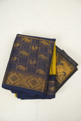Olive Yellow Sungudi Cotton Saree - SROYSCS376