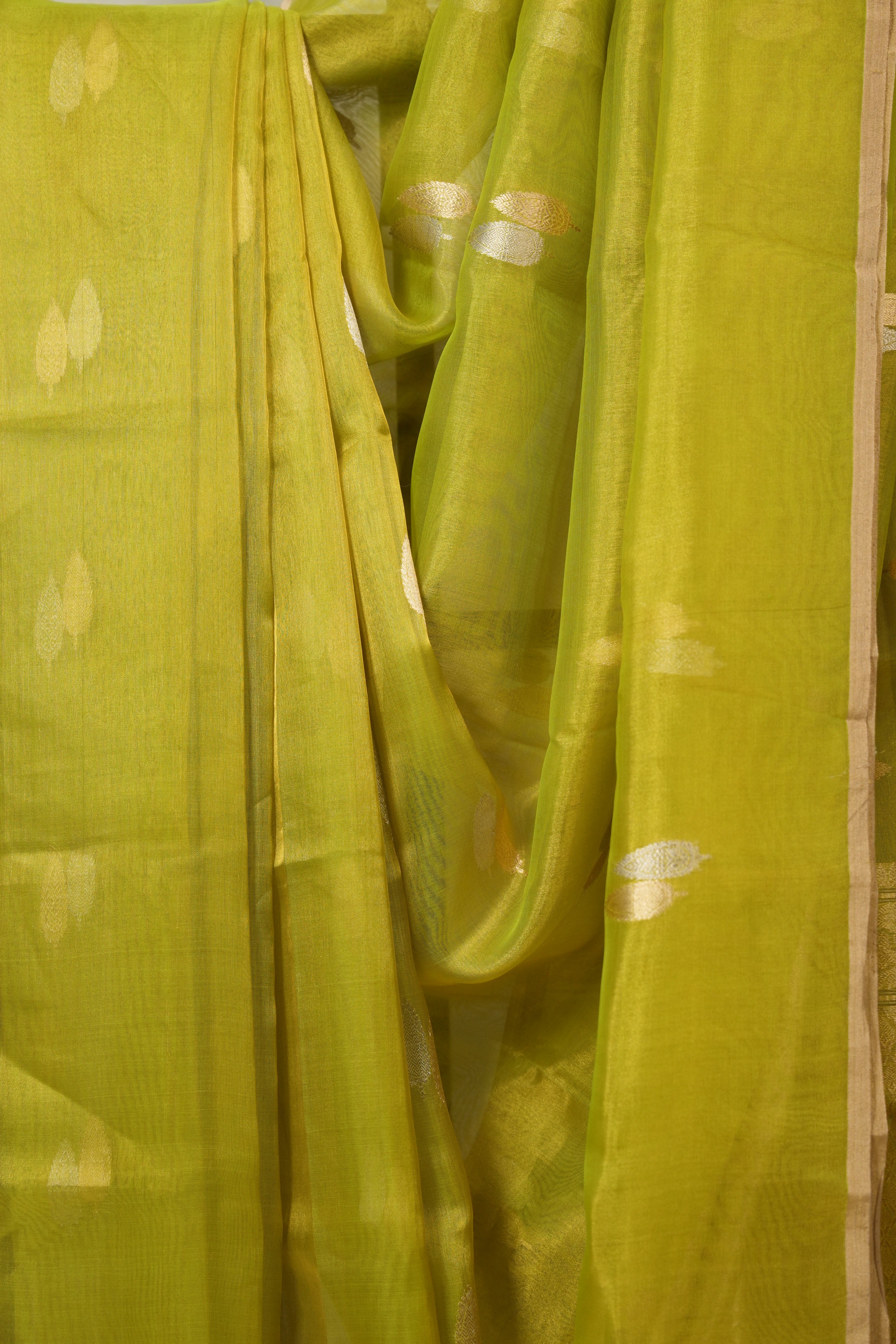 Neon Green Tissue Banarasi Silk Saree - SRNGTBSS68
