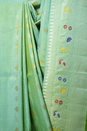 Two Tone Green Gadwal Silk Saree - SRTTGGSS611