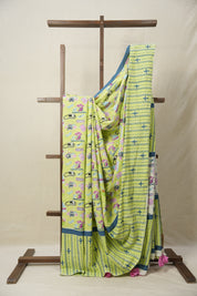 Pista Green HBP Signature Cotton Saree - SRPGSCS14