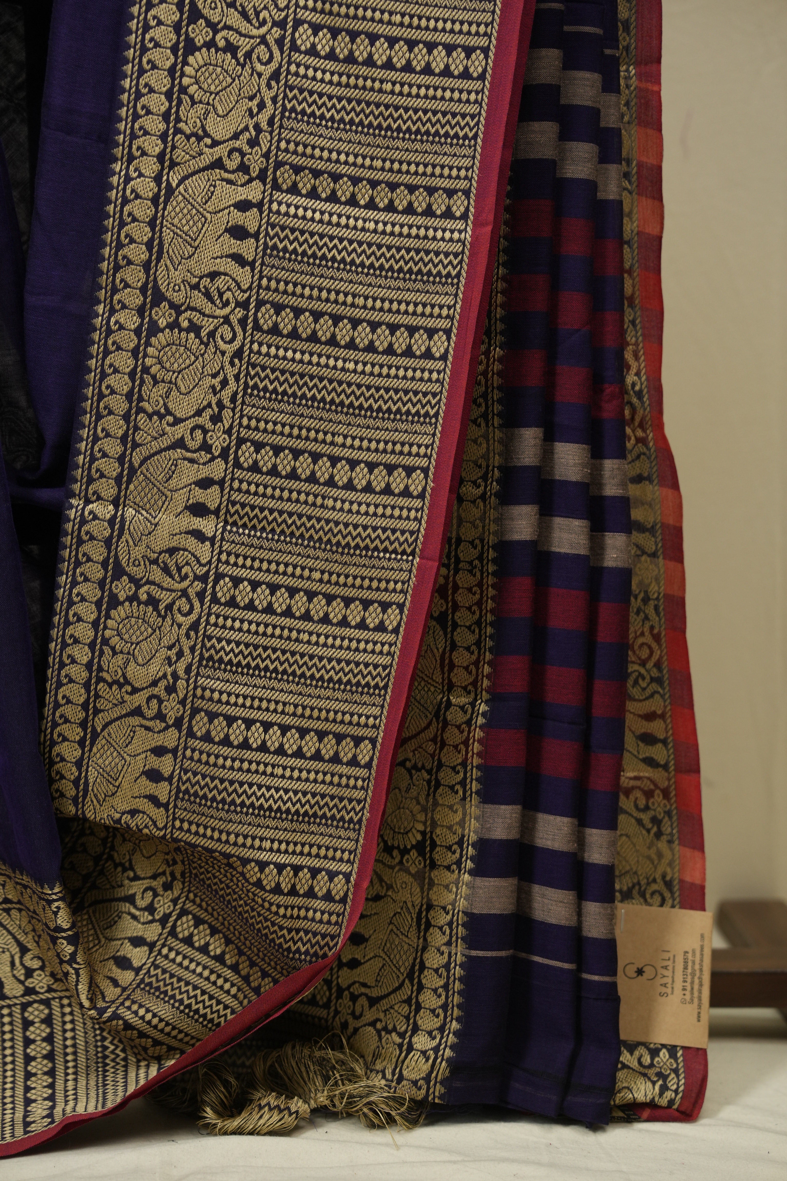 Purple Narayan Peth Cotton Saree - SRPNPCS94