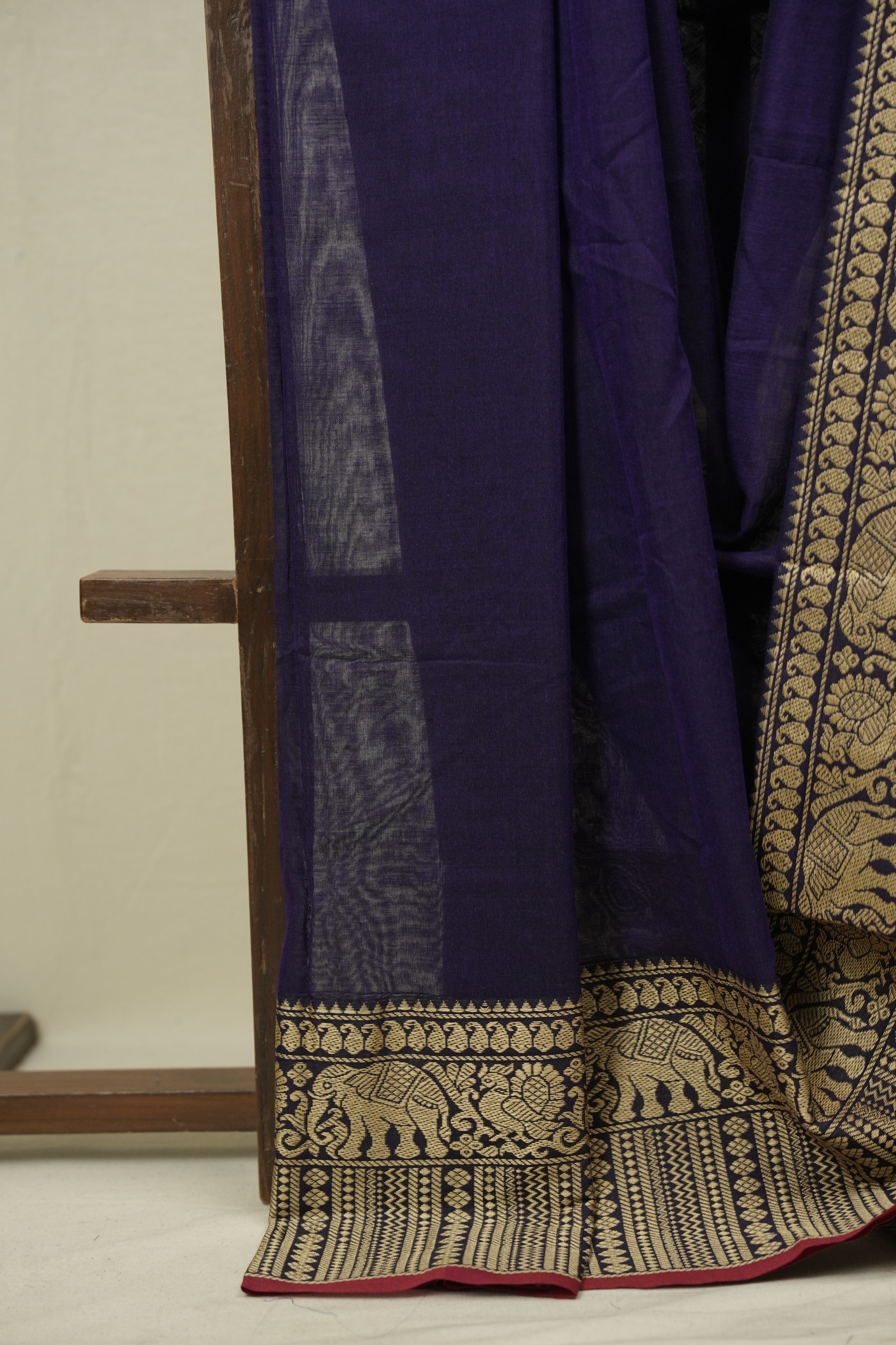 Purple Narayan Peth Cotton Saree - SRPNPCS94