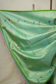 Two Tone Green Gadwal Silk Saree - SRTTGGSS611