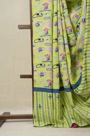 Pista Green HBP Signature Cotton Saree - SRPGSCS14
