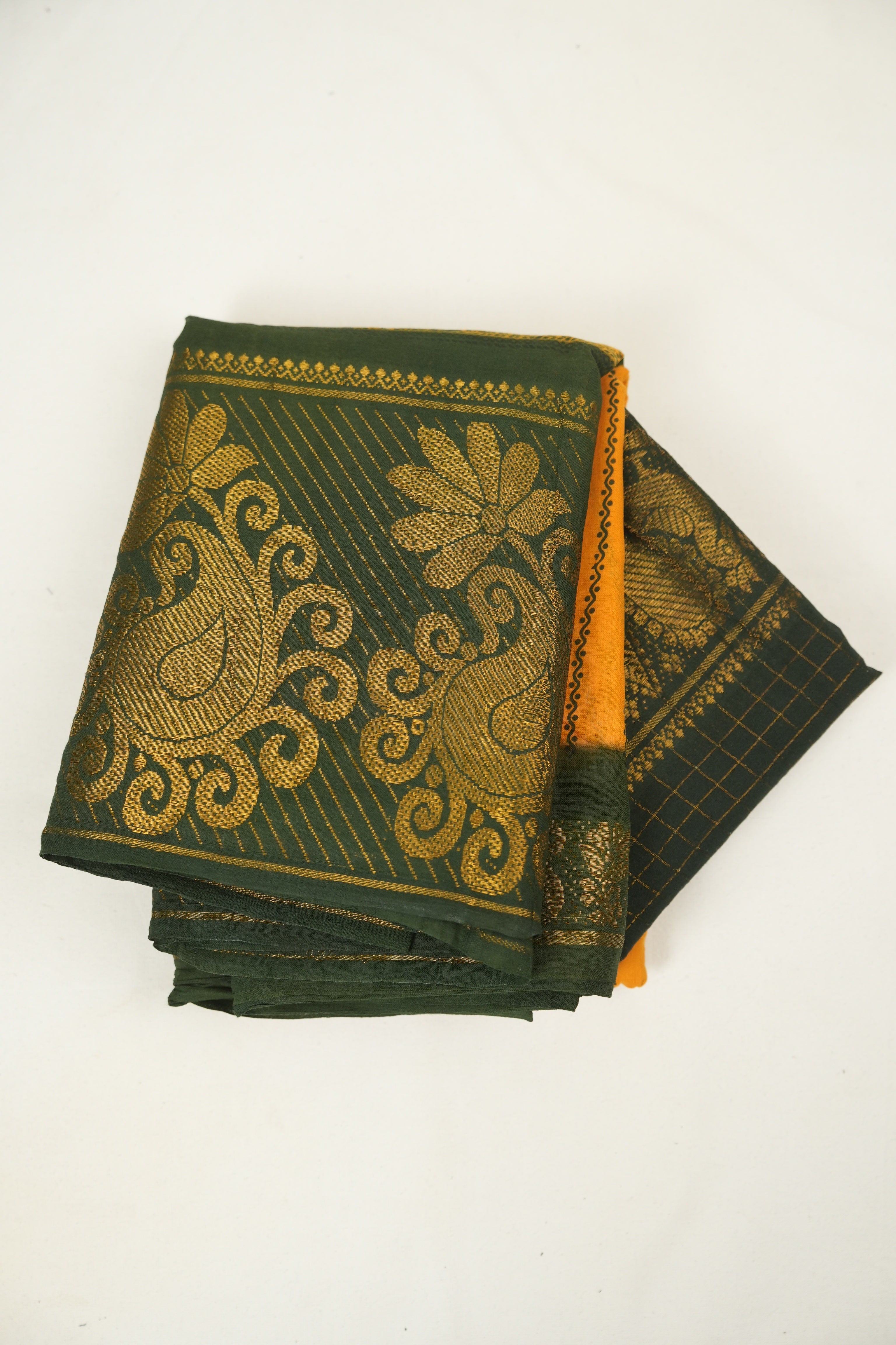 Mango Sungudi Cotton Saree - SRMSCS382