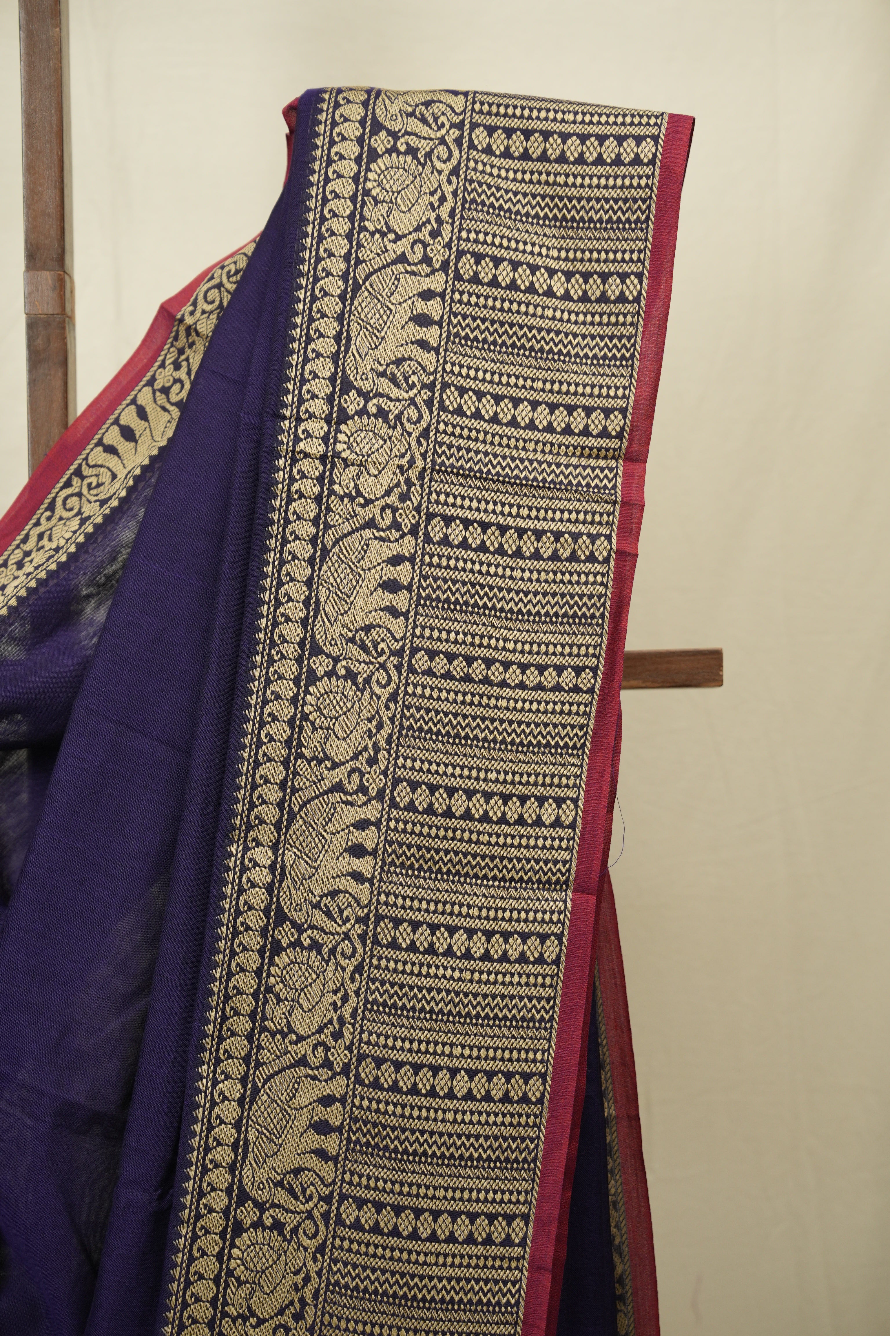 Purple Narayan Peth Cotton Saree - SRPNPCS94