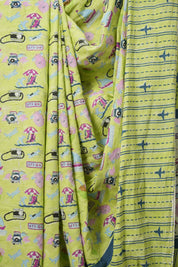 Pista Green HBP Signature Cotton Saree - SRPGSCS14