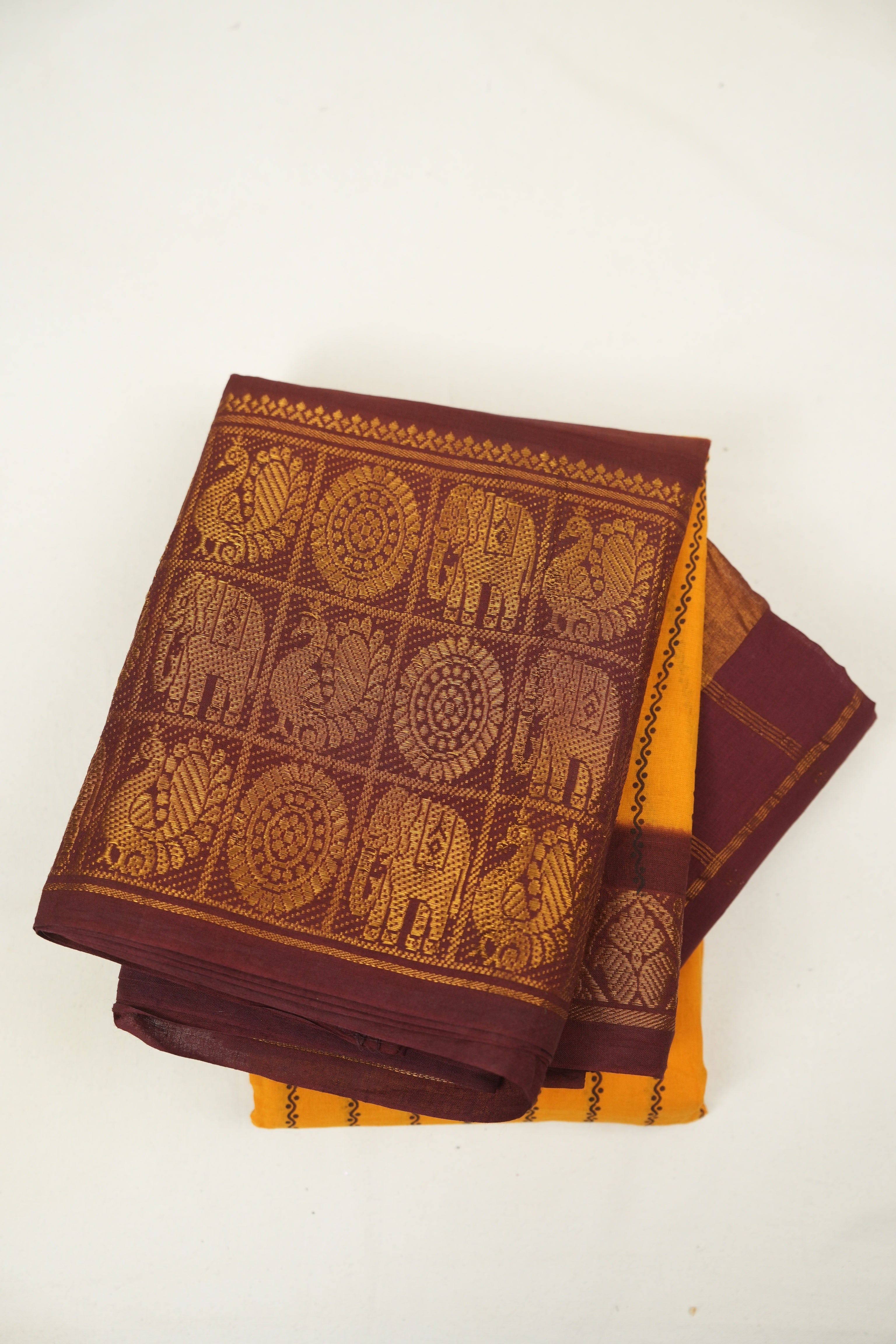 Mango Sungudi Cotton Saree - SRMSCS375