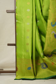 Neon Green Gadwal Silk Saree - SRNGGSS610