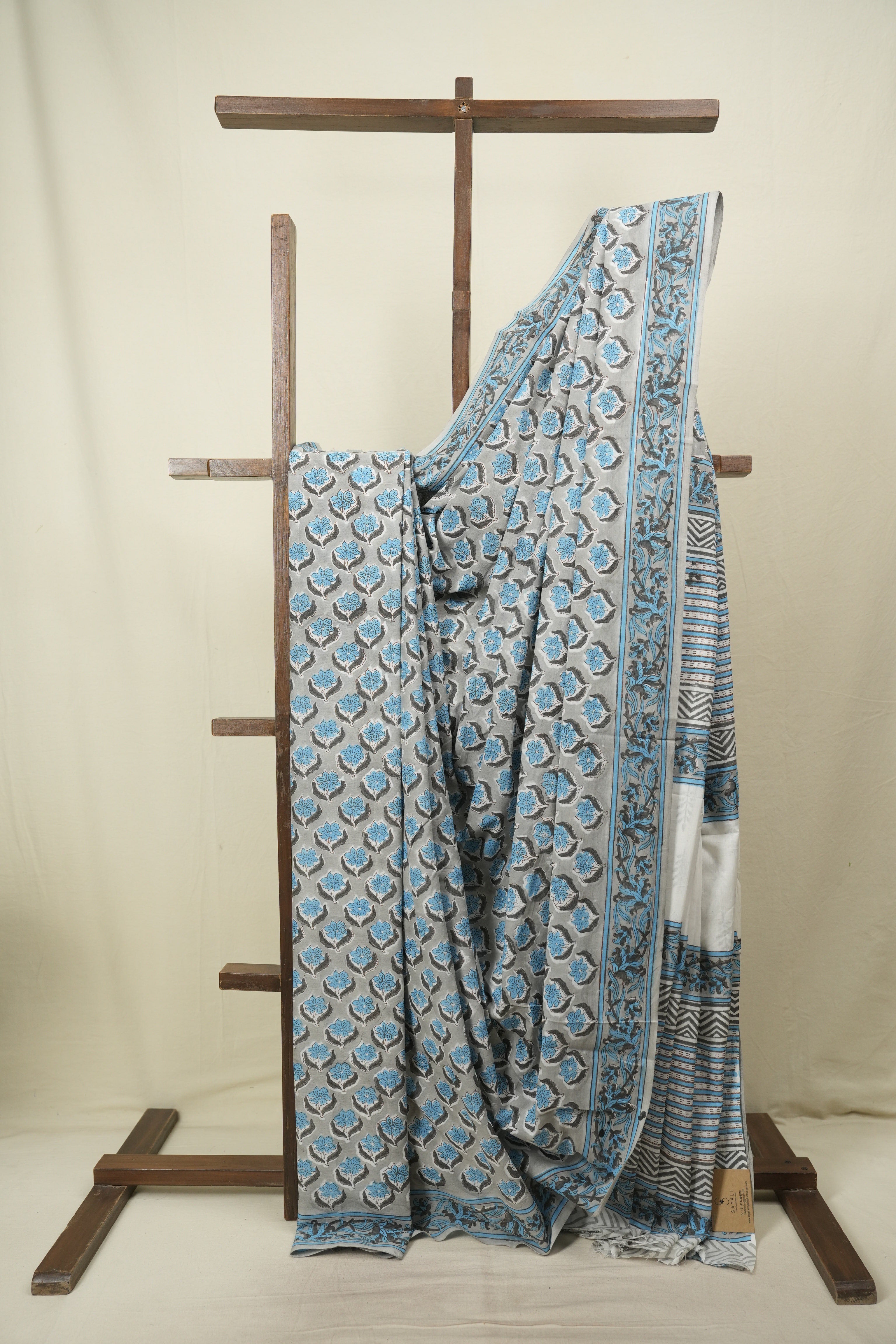 Grey HBP Cotton Saree - SRGCS3726