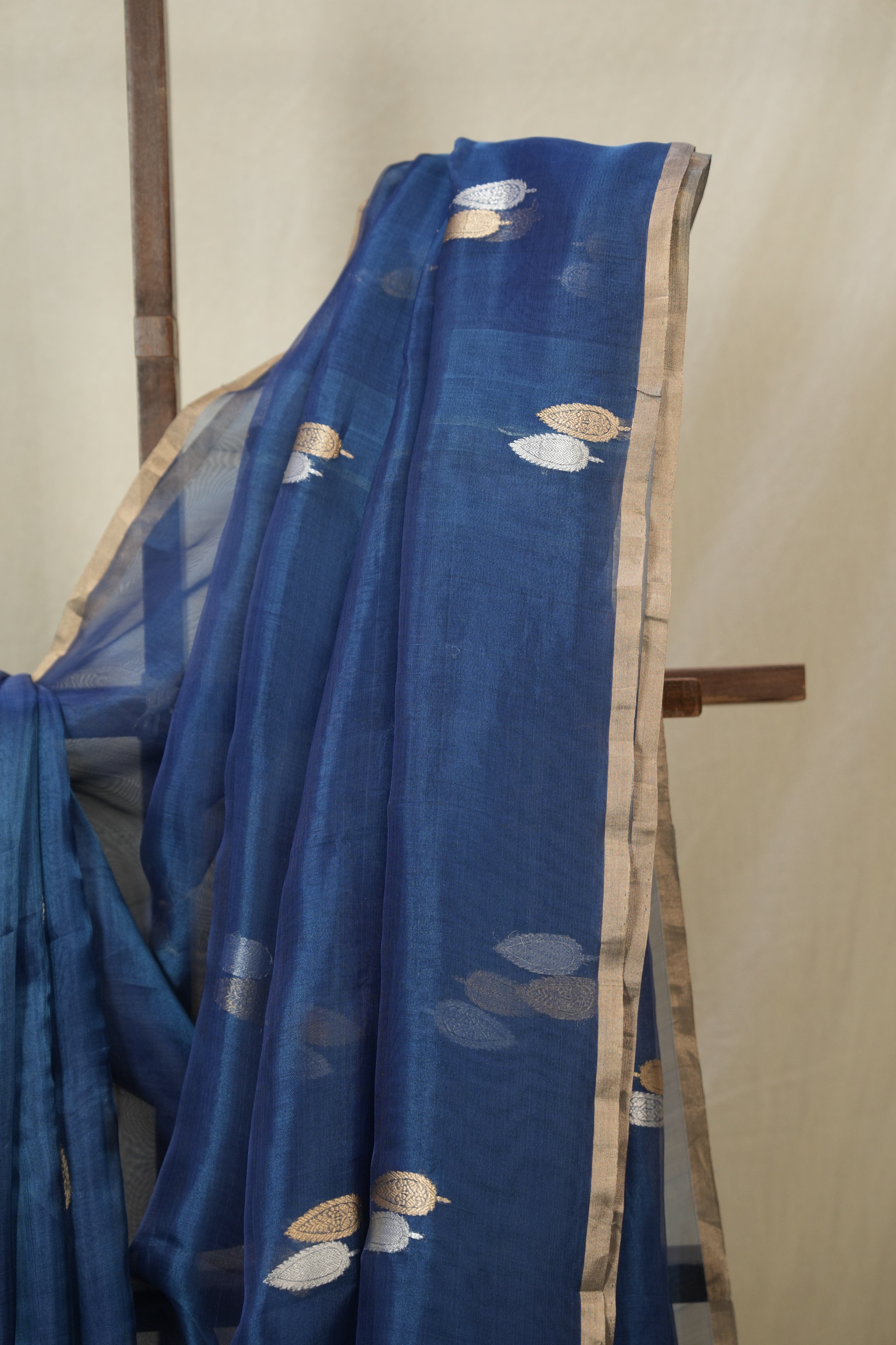 Peacock Blue Tissue Banarasi Silk Saree - SRPBTBSS65