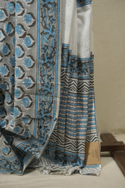 Grey HBP Cotton Saree - SRGCS3726