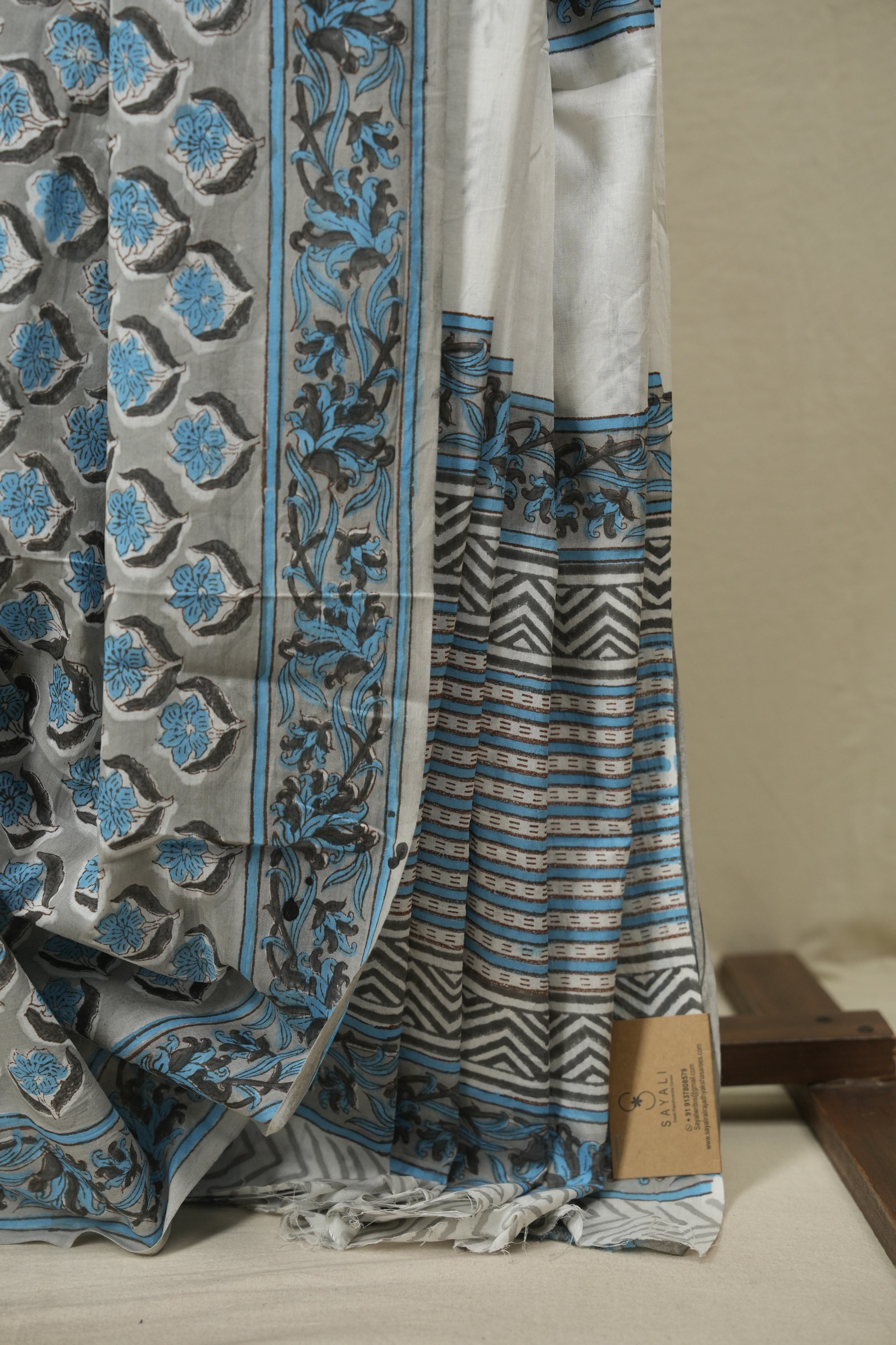 Grey HBP Cotton Saree - SRGCS3726