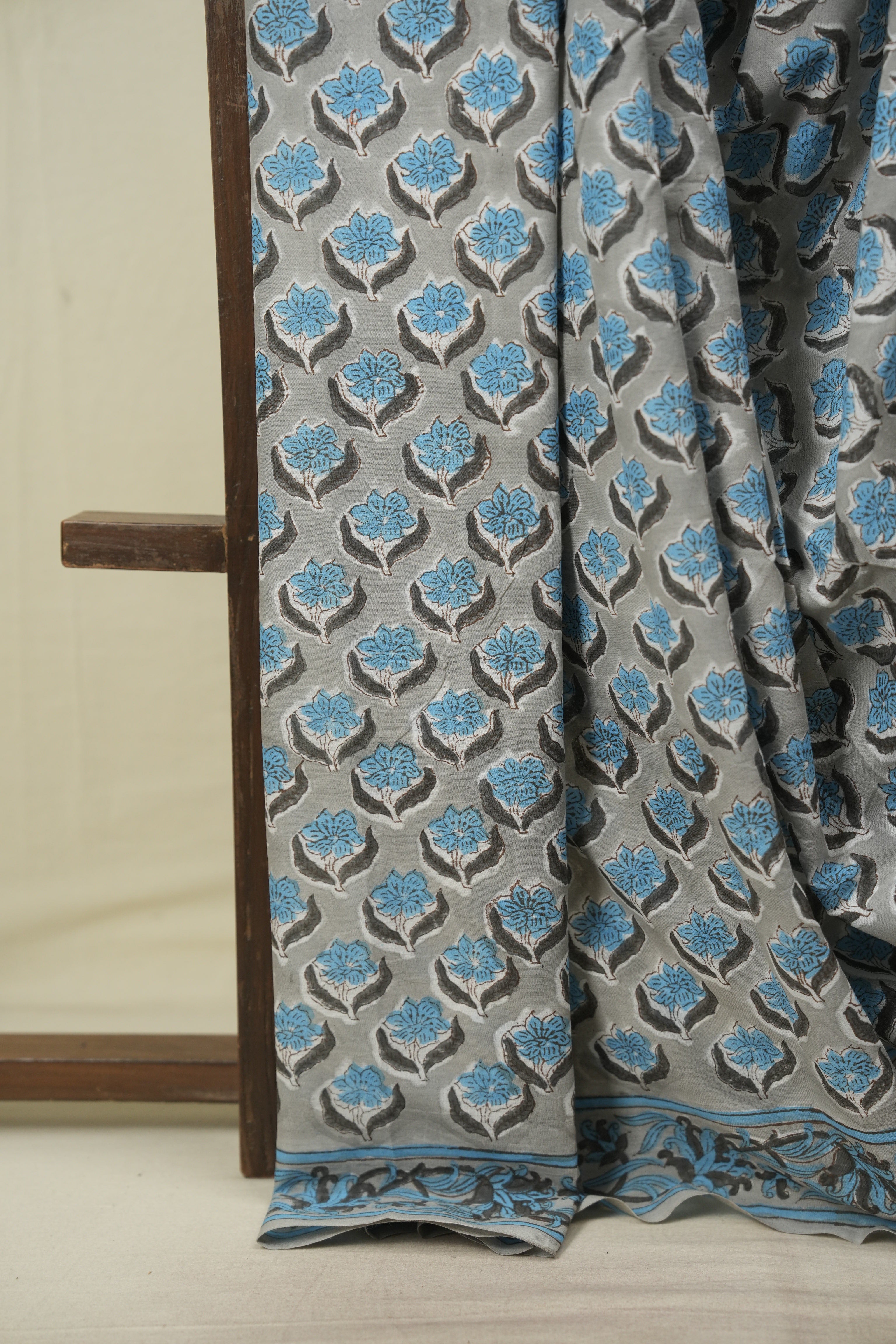 Grey HBP Cotton Saree - SRGCS3726