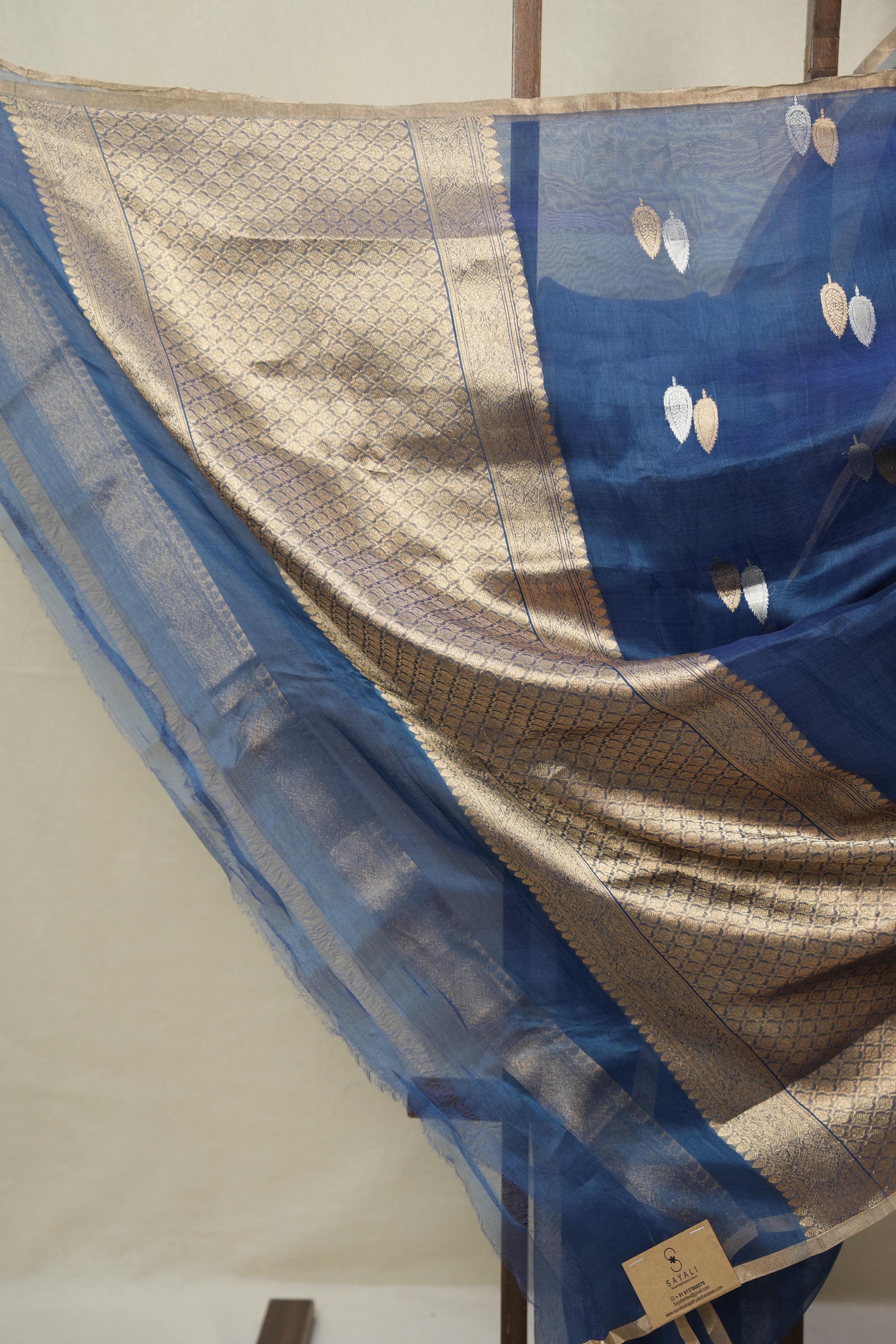 Peacock Blue Tissue Banarasi Silk Saree - SRPBTBSS65