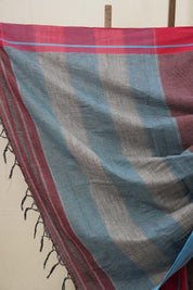 Maroon Small Checks Cotton Patteda Anchu Saree - SRMPAS225