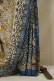 Cream HBP Cotton Silk Saree With Maheshwari Border - SRCCSS1563