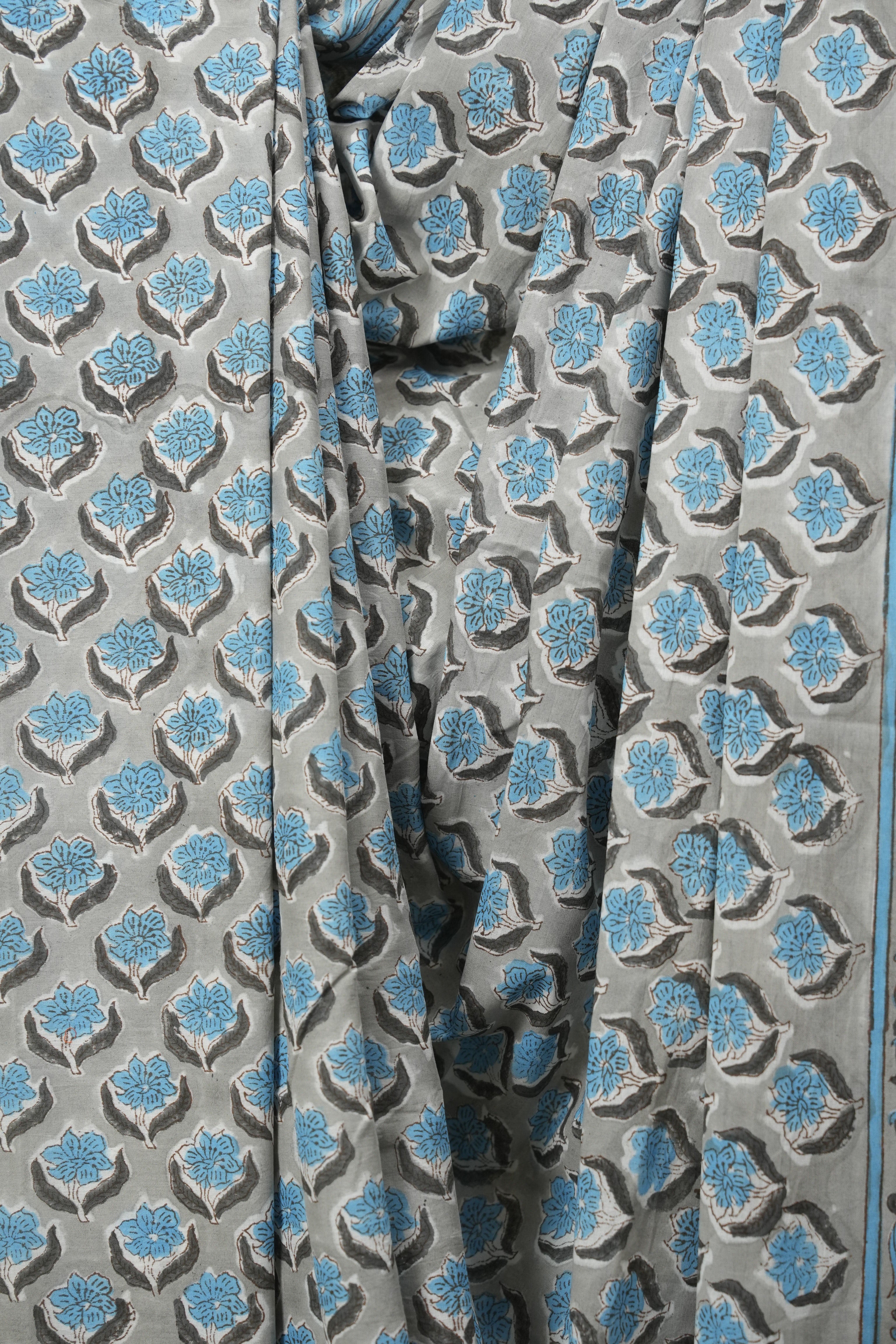 Grey HBP Cotton Saree - SRGCS3726