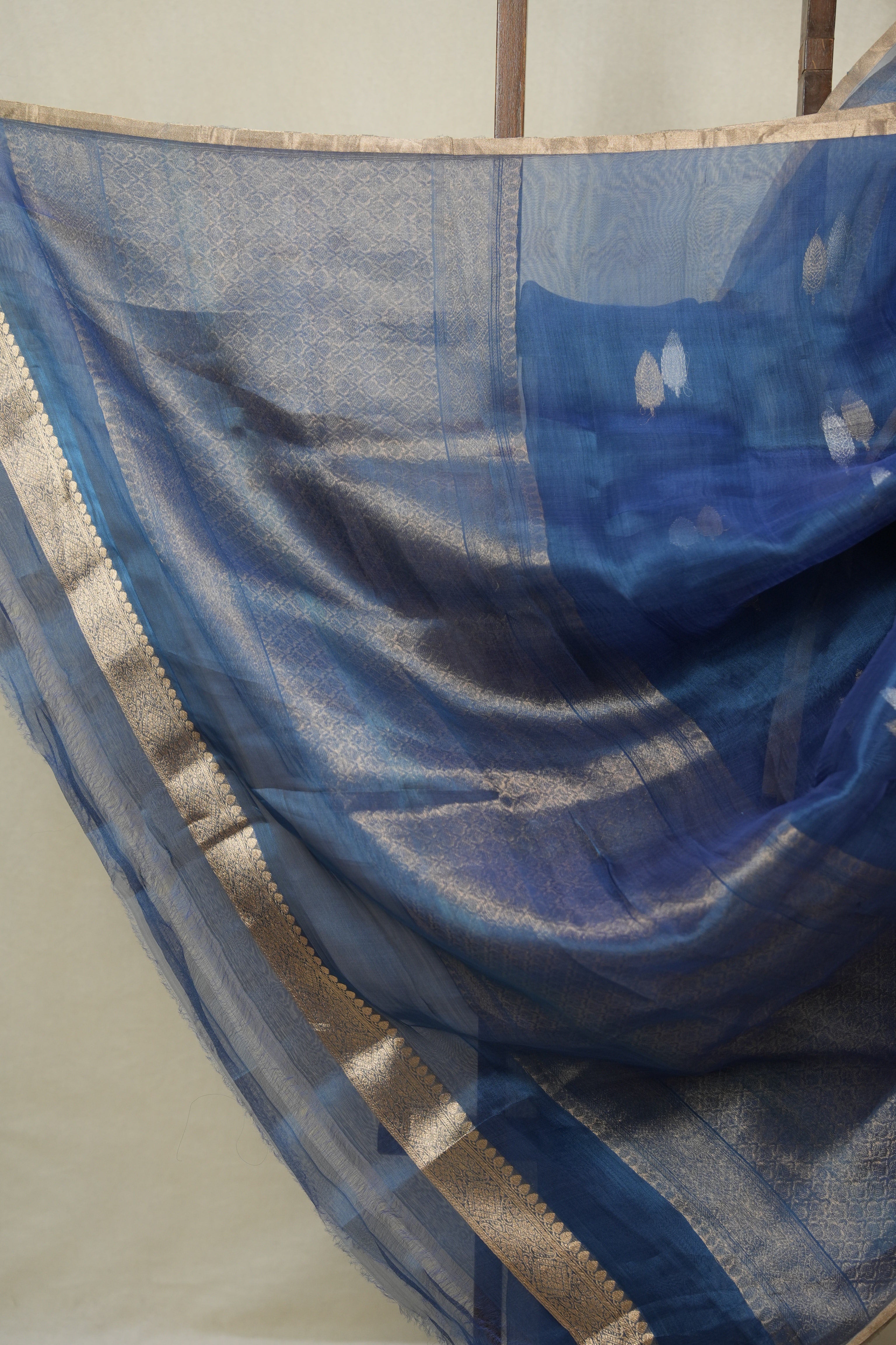 Peacock Blue Tissue Banarasi Silk Saree - SRPBTBSS65