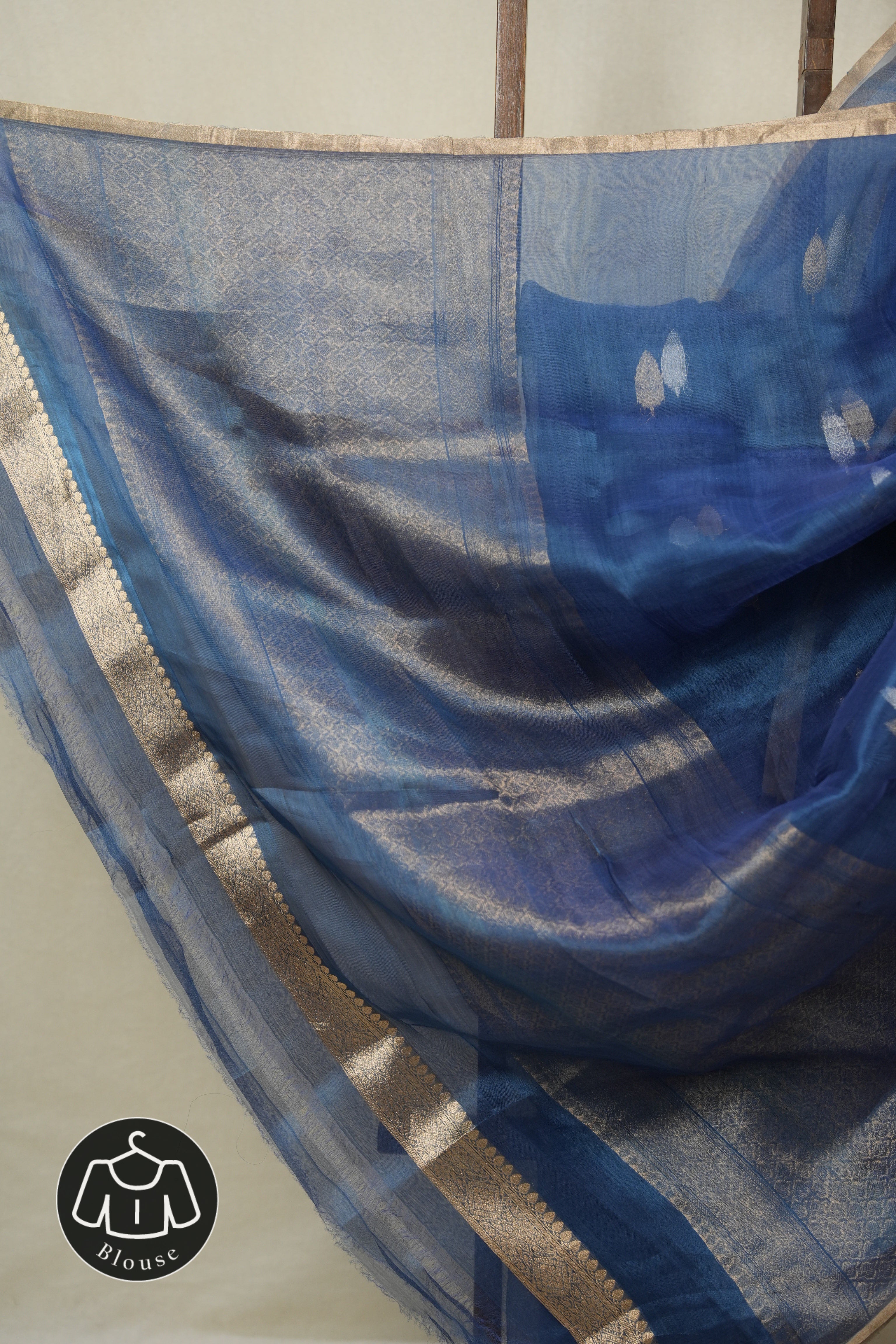 Peacock Blue Tissue Banarasi Silk Saree - SRPBTBSS65
