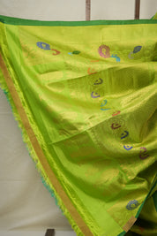 Neon Green Gadwal Silk Saree - SRNGGSS610