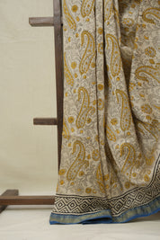 Cream HBP Cotton Silk Saree With Maheshwari Border - SRCCSS1563
