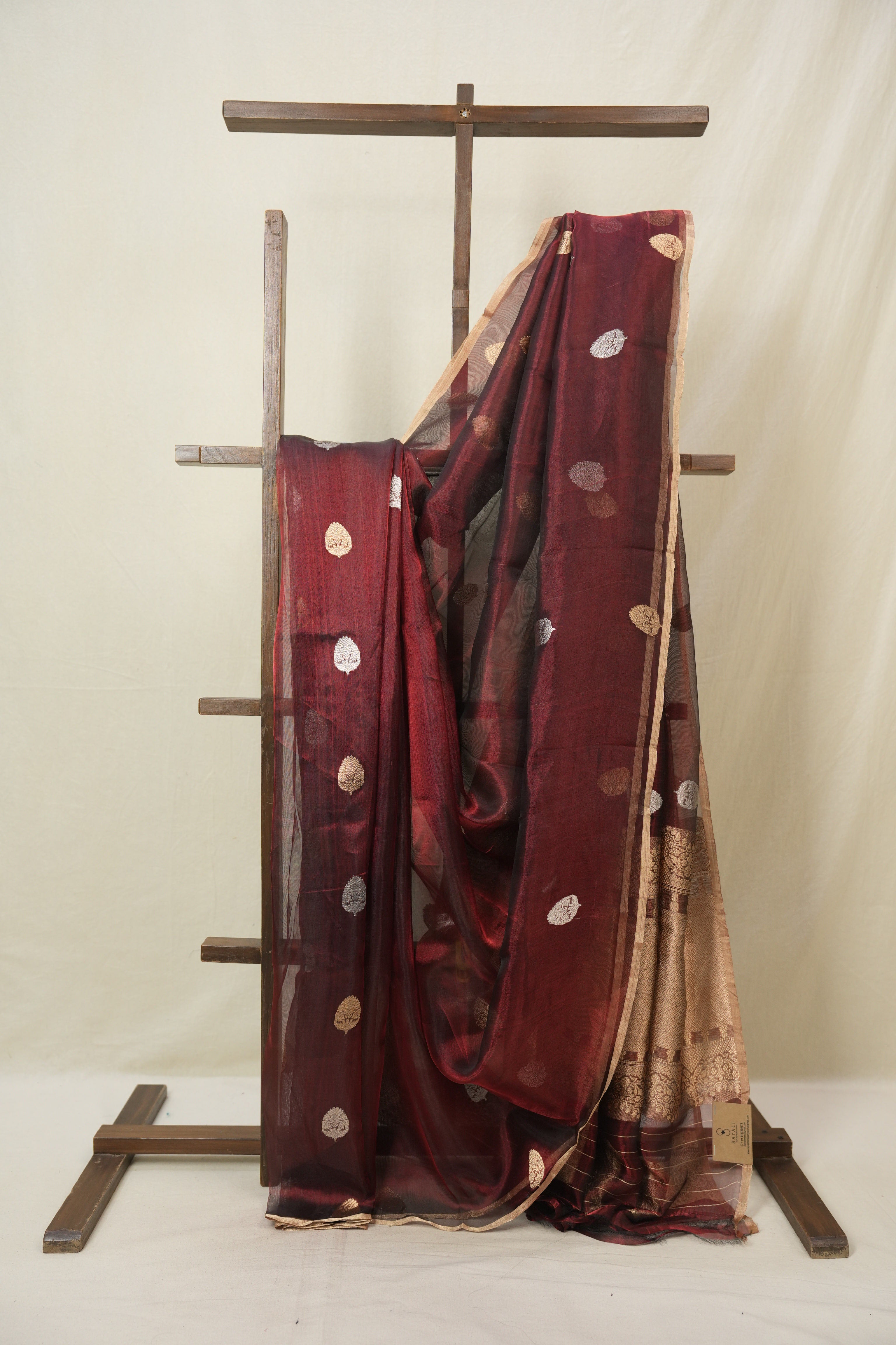 Wine Tissue Banarasi Silk Saree - SRWTBSS63