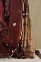 Wine Tissue Banarasi Silk Saree - SRWTBSS63