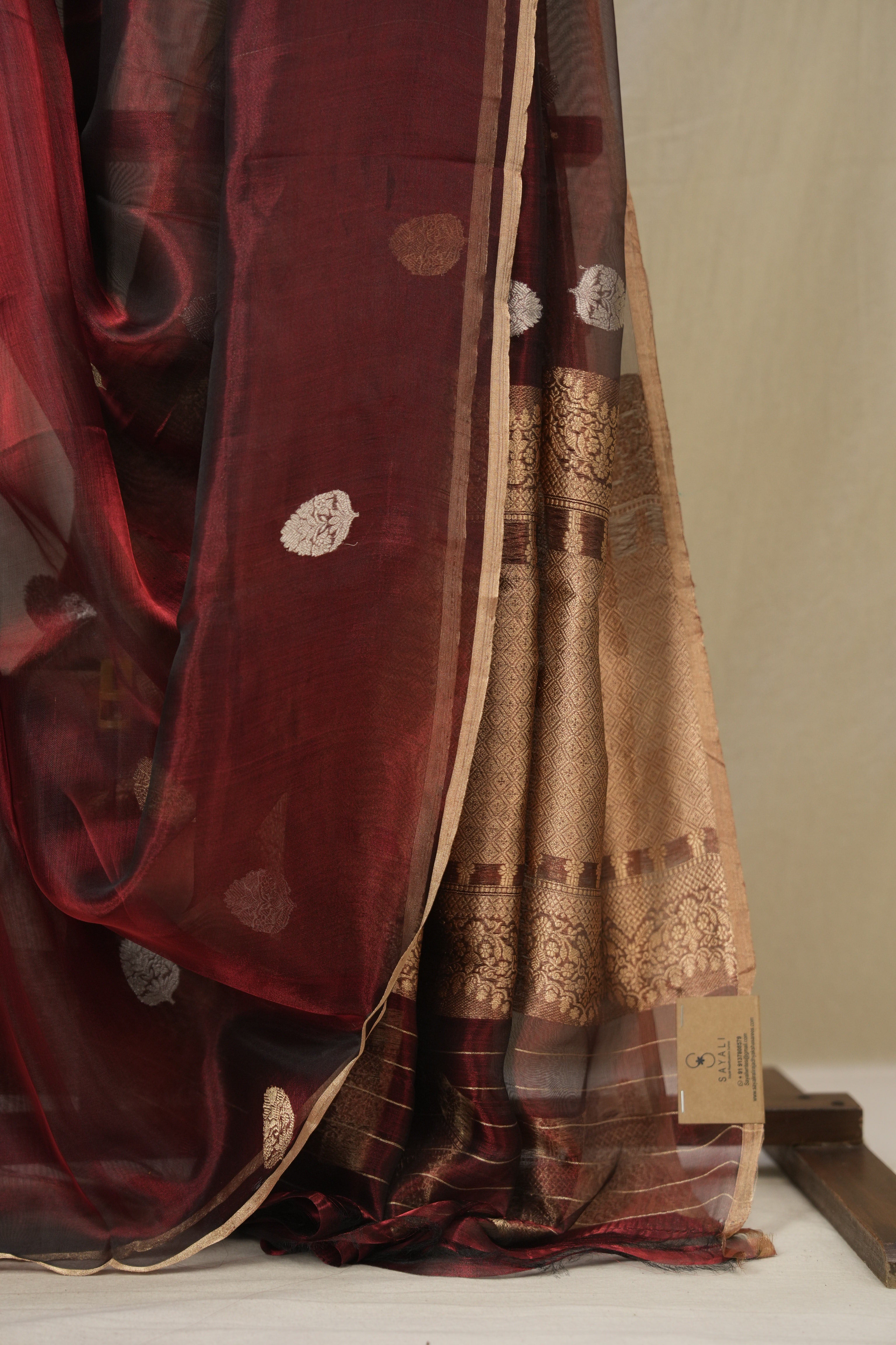Wine Tissue Banarasi Silk Saree - SRWTBSS63