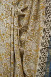 Cream HBP Cotton Silk Saree With Maheshwari Border - SRCCSS1563