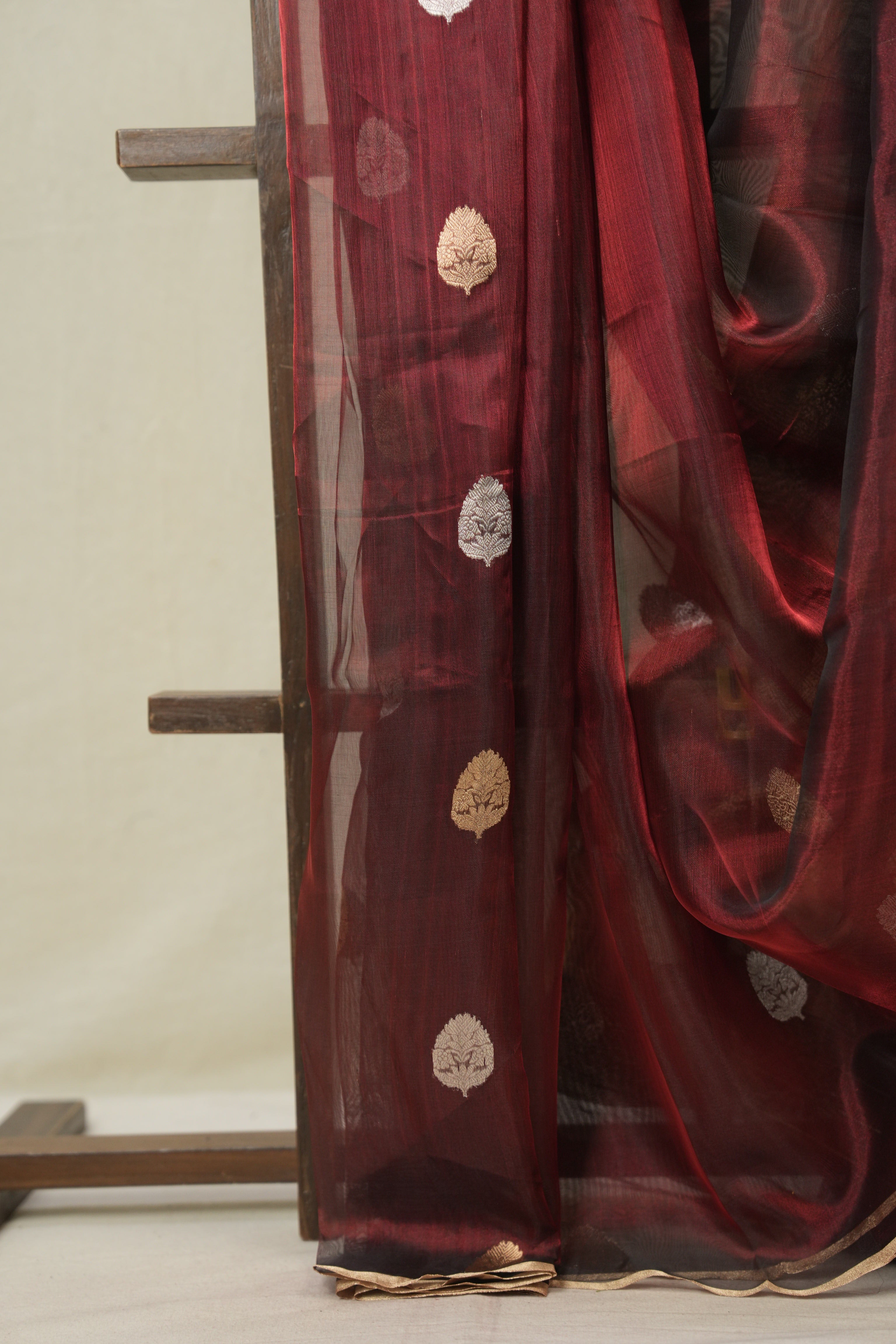 Wine Tissue Banarasi Silk Saree - SRWTBSS63