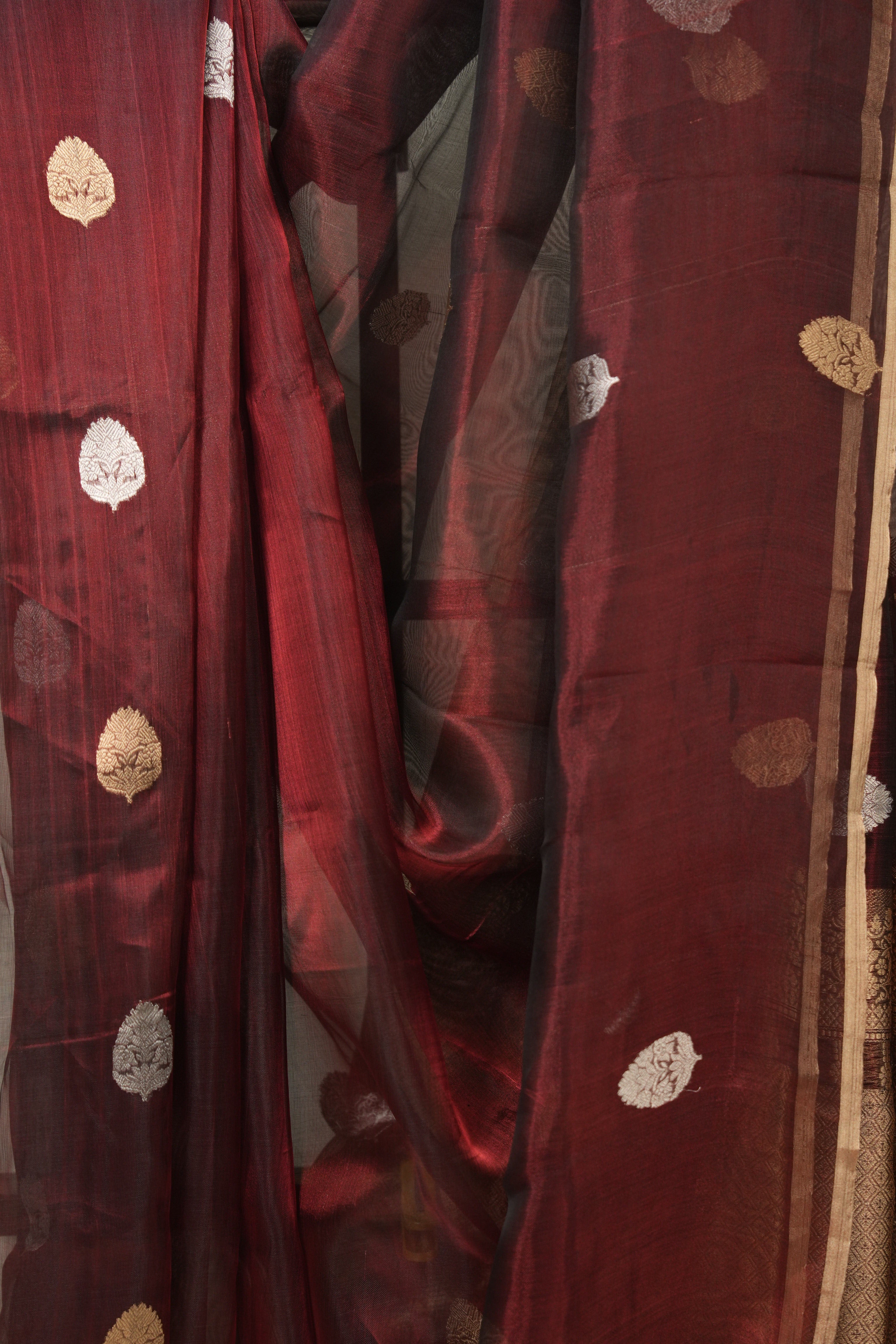 Wine Tissue Banarasi Silk Saree - SRWTBSS63