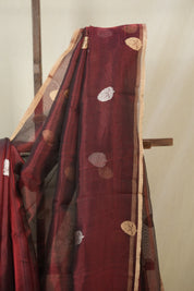 Wine Tissue Banarasi Silk Saree - SRWTBSS63
