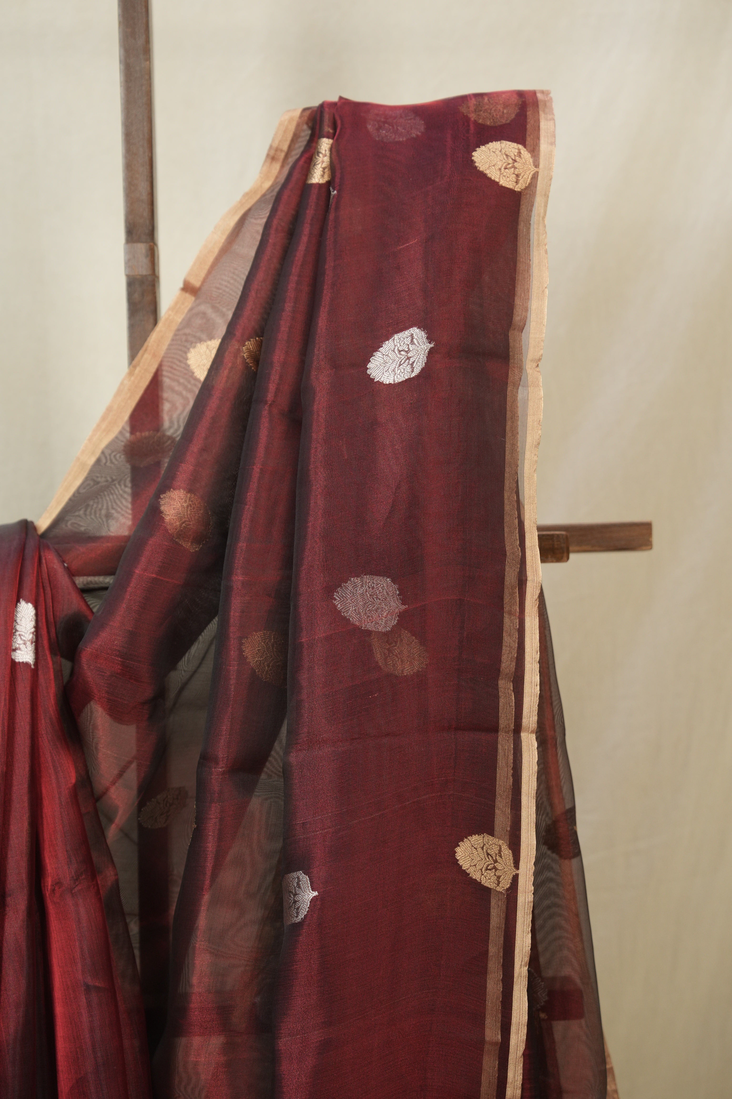 Wine Tissue Banarasi Silk Saree - SRWTBSS63