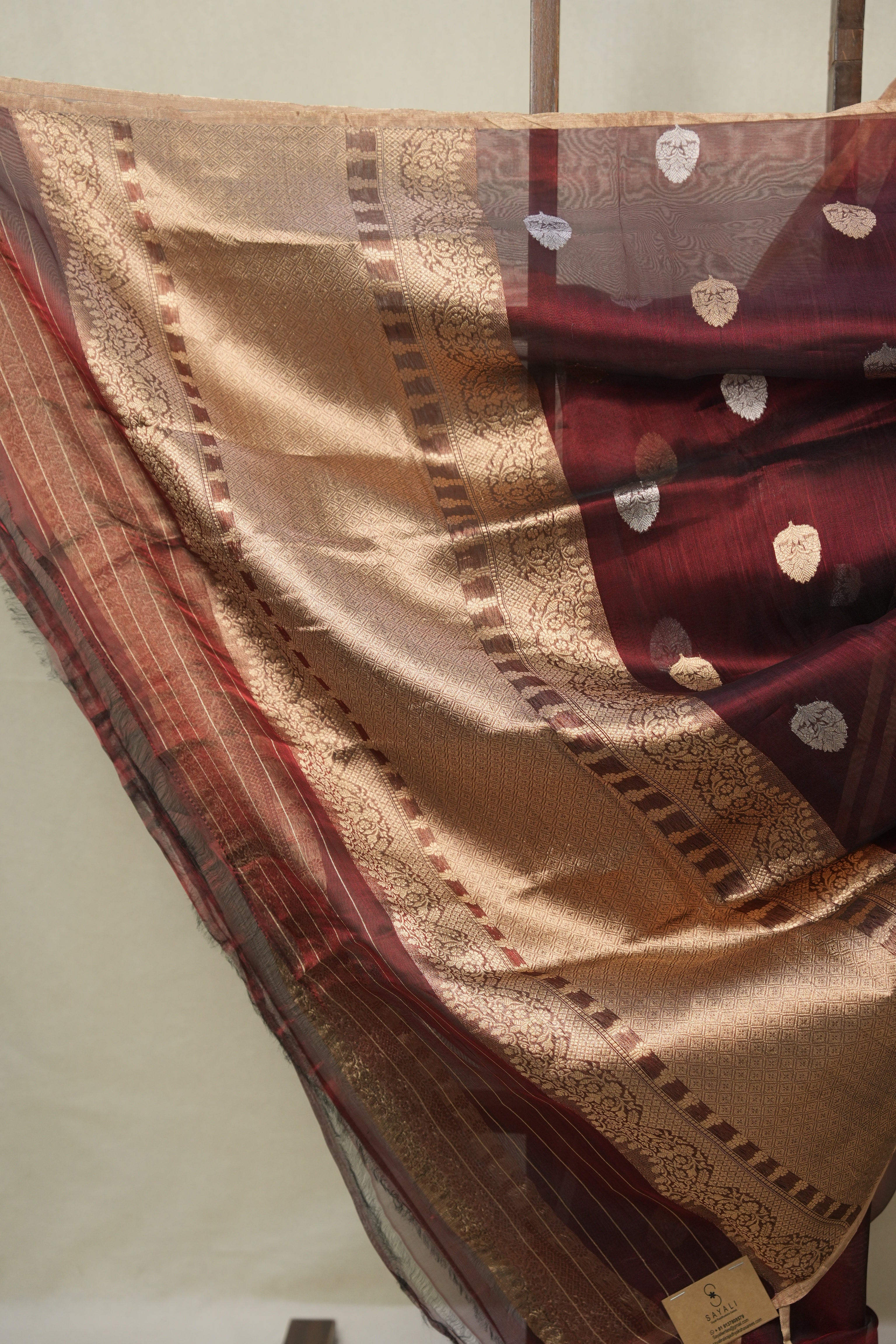 Wine Tissue Banarasi Silk Saree - SRWTBSS63