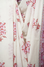 White HBP Cotton Saree - SRWCS3728