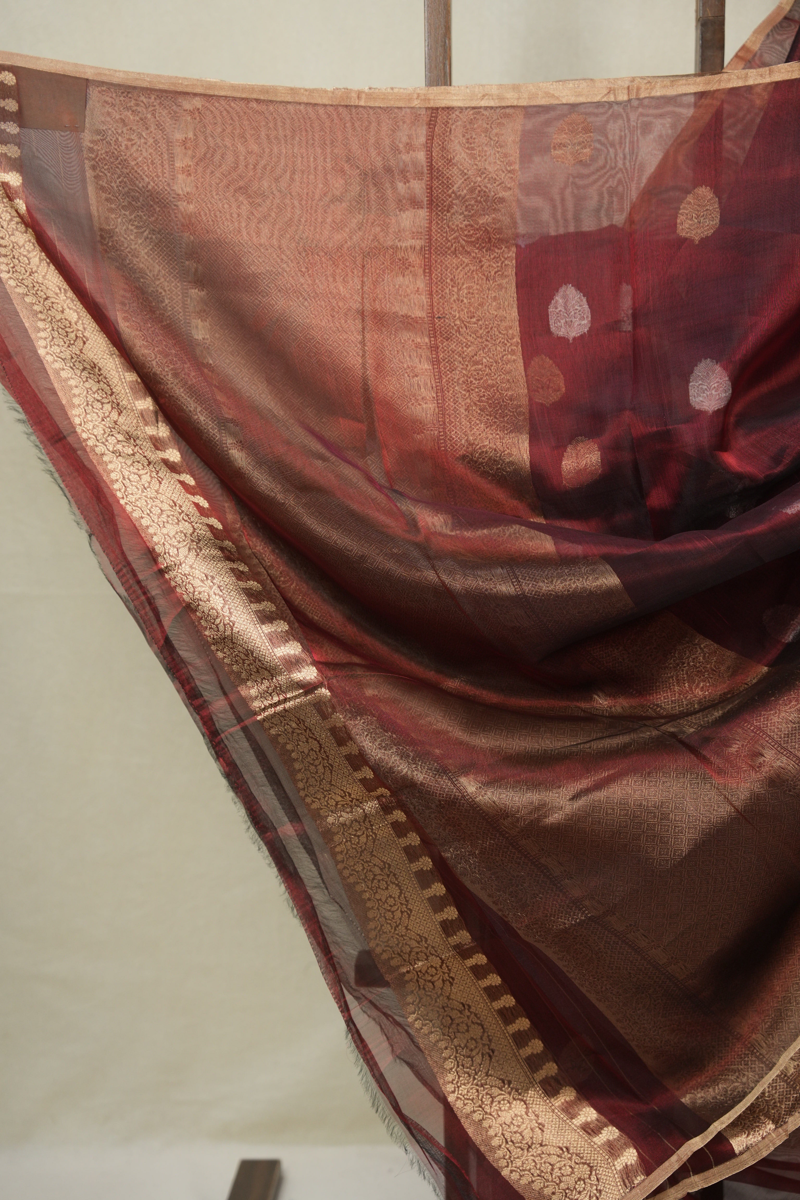 Wine Tissue Banarasi Silk Saree - SRWTBSS63