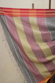 Grey Big Checks Cotton Patteda Anchu Saree - SRGPAS253